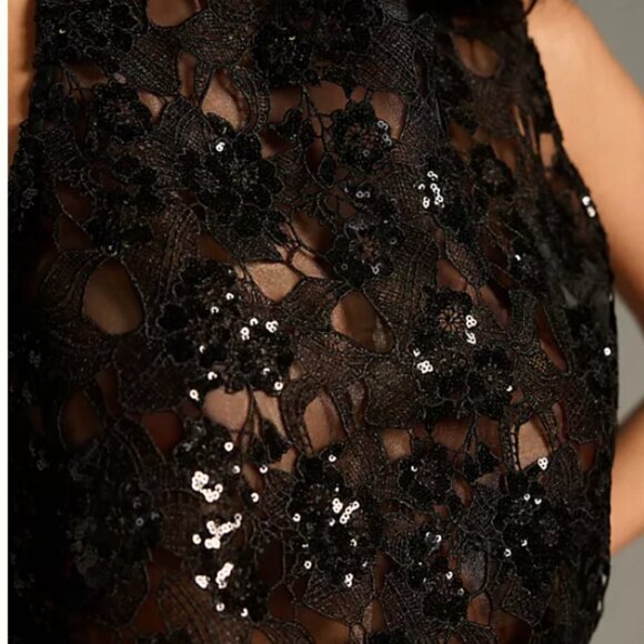 Eva Franco Sheer Embroidered Sequin Tank Top - Size 10 - Picture 4 of 8